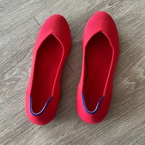 Bright red Rothy’s like new 7.5
